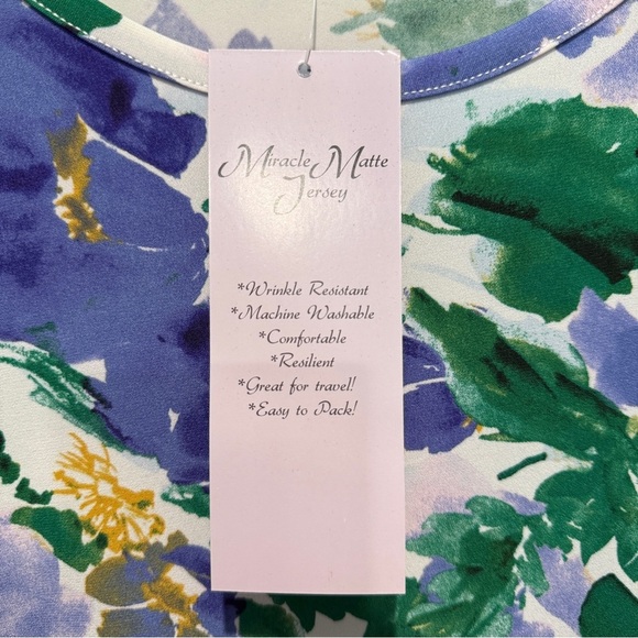 Nina Leonard Purple and Green Floral Blouse - Picture 6 of 7